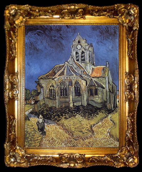 framed  Vincent Van Gogh The Church at Auvers sur Oise, ta009-2